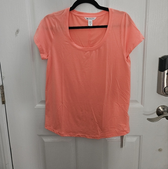 Athleta Women's Vibrant Coral Short Sleeve Tee - Picture 1 of 10